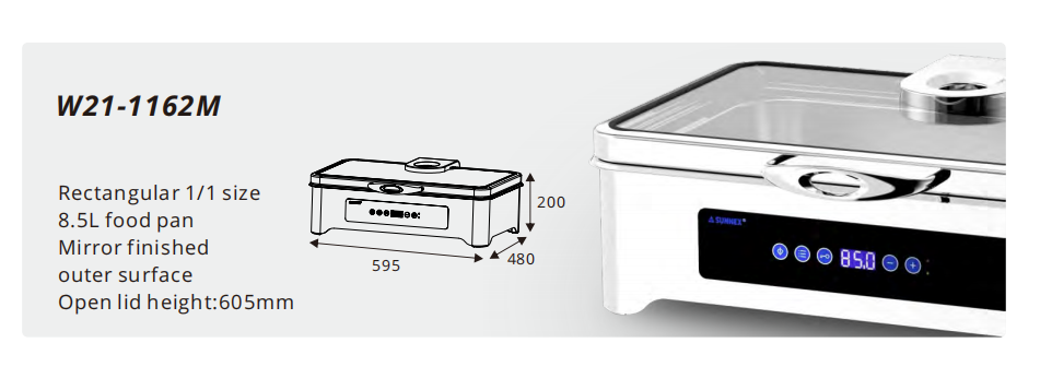 Sunnex Chafer Prasmanan Tanpa Air Panas Kering