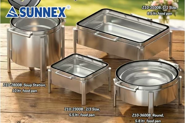 Tingkatkan setiap prasmanan dengan SUNNEX Stackable & Windproof Outdoor Chafers