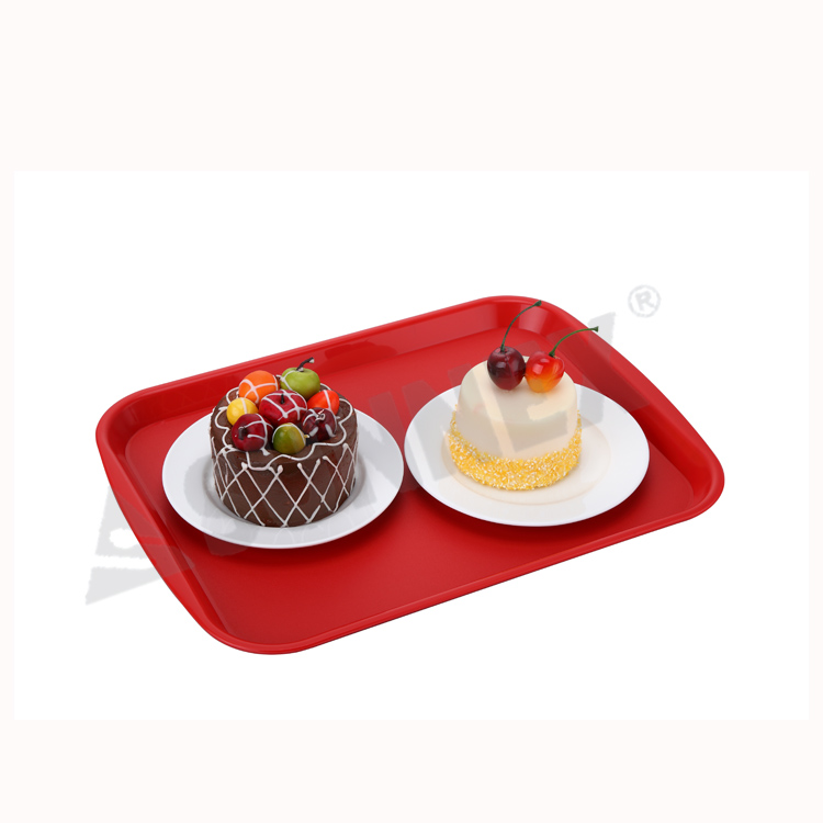 Fast Food Pp Tray Dengan Gagang Samping Dan 6 Warna