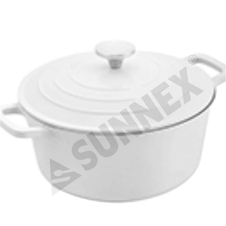 Casserole Bulat Pot Anti Lengket Warna Putih Desain Baru