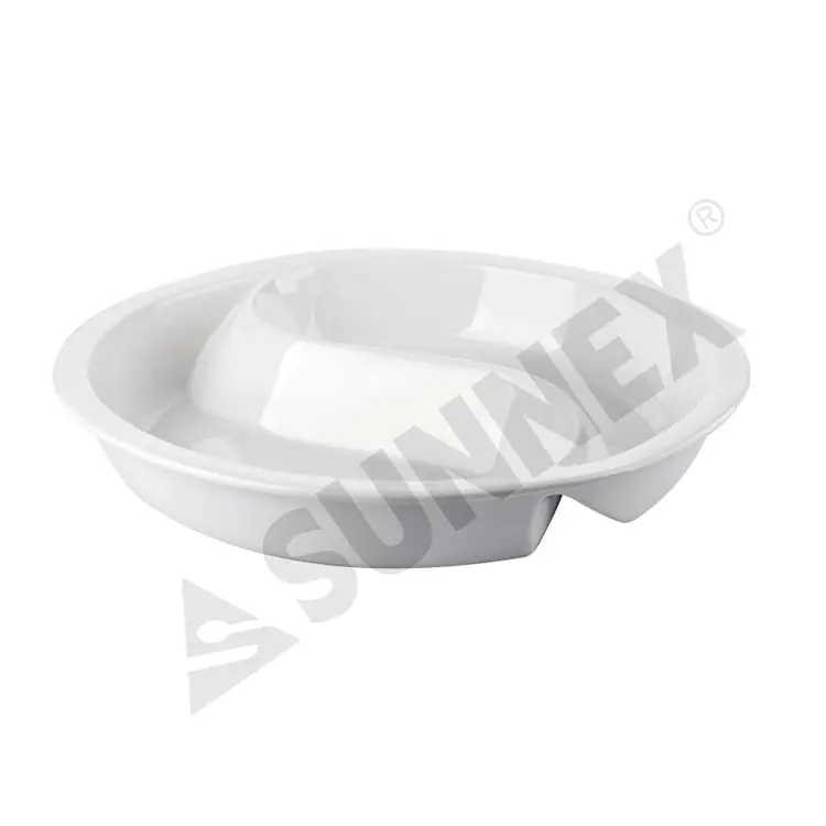 Panci makanan porselen 2 divisi