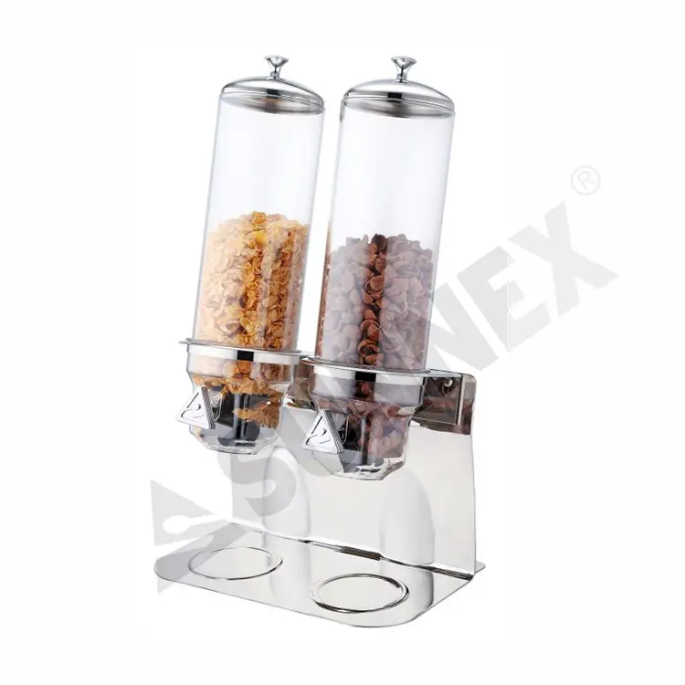 Dispenser sereal dasar stainless steel dengan wadah PC