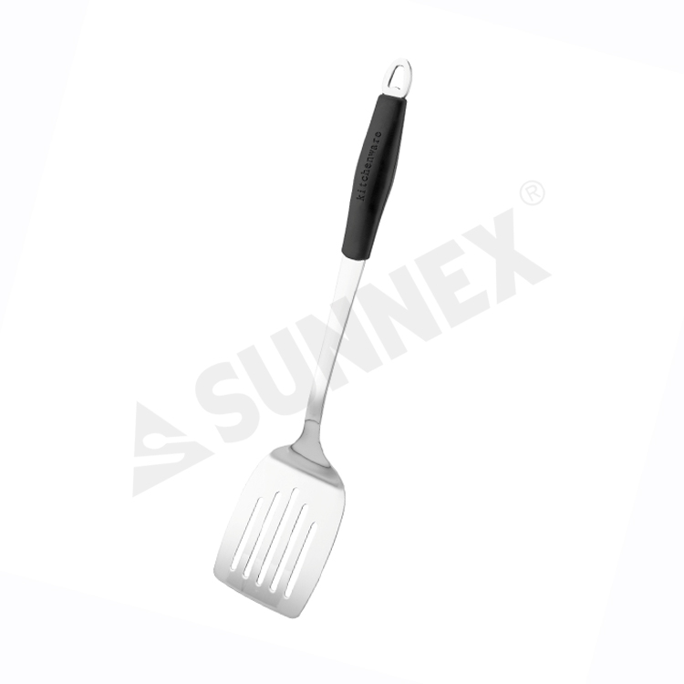 Turner Slotted Stainless Steel Dengan Pegangan Silikon